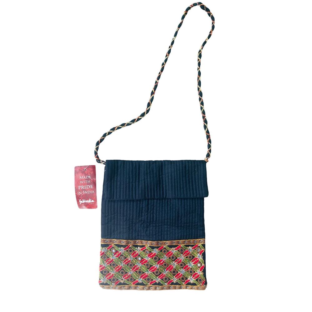 Handcrafted Indian Bag with Embroidery and Mirror Work by FABINDIA
